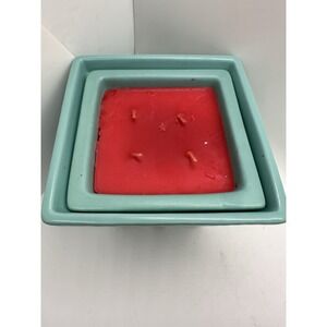 HomeWorx Harry Slatkin Farmstand Apples Square Ceramic Candle 4 Wick